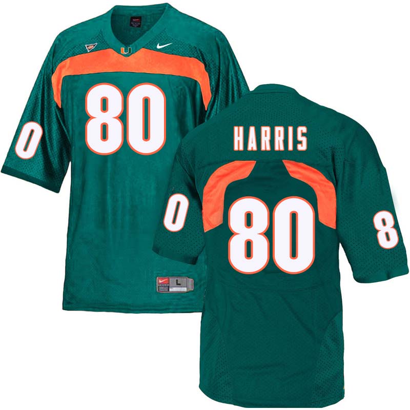 Nike Miami Hurricanes #80 Dayall Harris College Football Jerseys Sale-Green